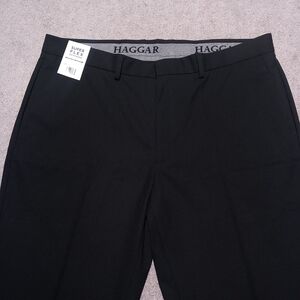Haggar Super Flex WaistBand Slim Straight Dress Pants Black Pants 40x32